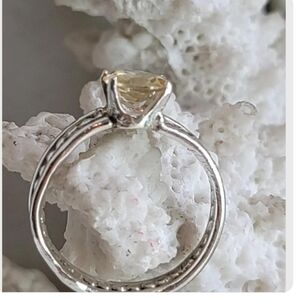 CITRINE CRYSTAL SOLITARY RING HANDMADE IN STERLING SILVER SZ 8